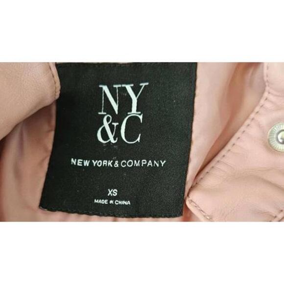 NY&C Pink Women's Faux Leather Biker Jacket Size XS NWT - Picture 6 of 11